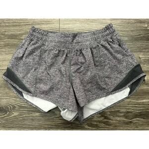 Lululemon Hotty Hot Short II *Long 4" Heather Lux Multi Black / Heathered Black